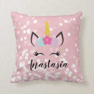 Unicorn Sparkles Personalised Pillow