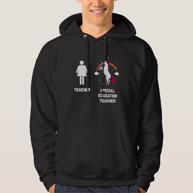 Unicorn Special Educator Teacher Back To School Hoodie (Front)