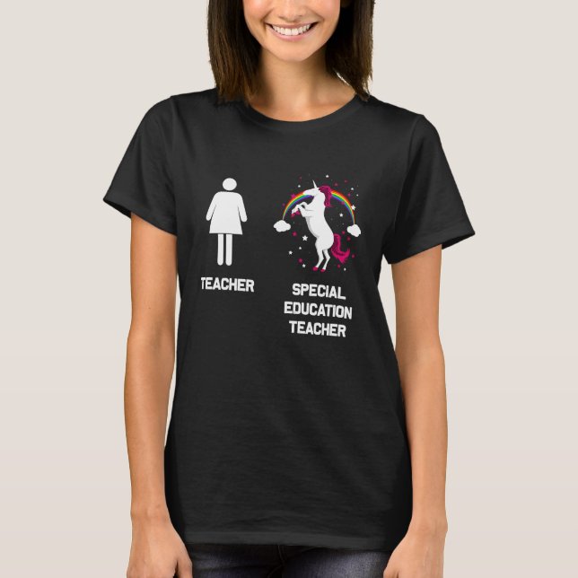 Unicorn Special Educator Teacher Back To School T-Shirt (Front)