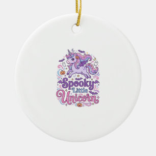 Unicorn Spooky Little Unicorn Retro Style Shirt Gr Ceramic Tree Decoration