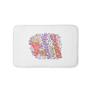 Unicorn Spooky Little Unicorn Whimsical White Back Bath Mat