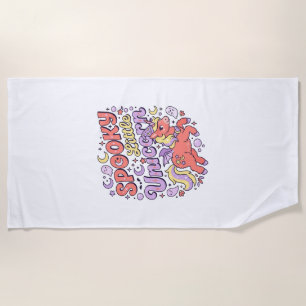 Unicorn Spooky Little Unicorn Whimsical White Back Beach Towel