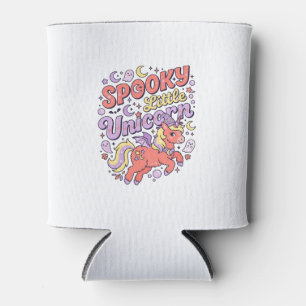 Unicorn Spooky Little Unicorn Whimsical White Back Can Cooler