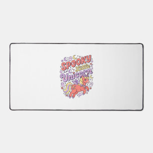 Unicorn Spooky Little Unicorn Whimsical White Back Desk Mat