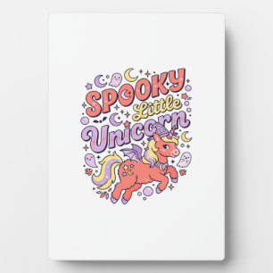 Unicorn Spooky Little Unicorn Whimsical White Back Plaque