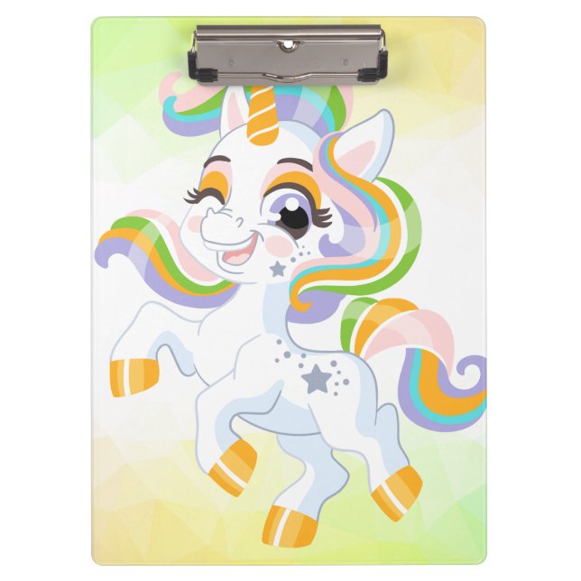 Unicorn spring magical unicorns summer vacation clipboard (Front)