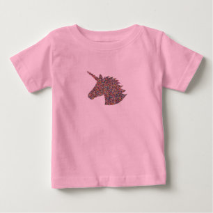 Unicorn Sprinkle Print Pink Baby Bodysuit