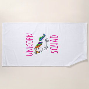 Unicorn Squad Cute Funny Unicorn Party Shirt T-Shi Beach Towel