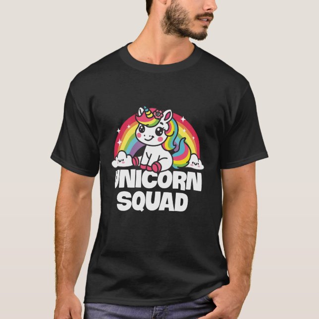 Unicorn Squad Cute Rainbow T-Shirt (Front)