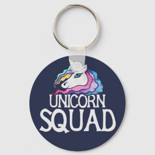 Unicorn Squad Cute retro rainbow Unicorns Art Key Ring