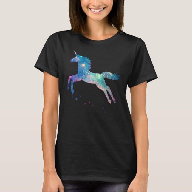 Unicorn Squad Galaxy Galactic Space Flying T-Shirt (Front)