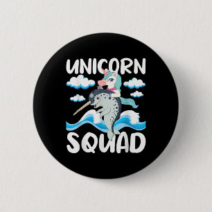 Unicorn Squad - Narwhal Lover Unicorn Lover  6 Cm Round Badge