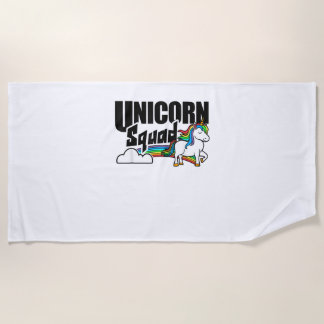 Unicorn Squad Rainbow Unicorns Lover Funny T-Shirt Beach Towel