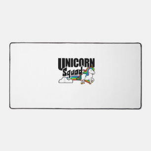 Unicorn Squad Rainbow Unicorns Lover Funny T-Shirt Desk Mat