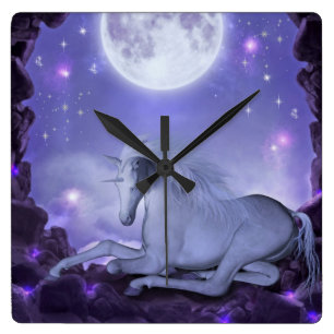 unicorn square wall clock