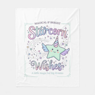 Unicorn Starcorn Wishes Adorable Apparel Graphic_1 Fleece Blanket
