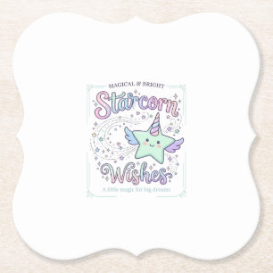 Unicorn Starcorn Wishes Adorable Apparel Graphic_1 Paper Coaster