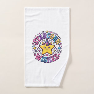 Unicorn Starcorn Wishes Commercial Print on Demand Hand Towel