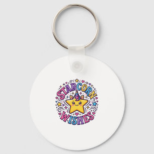 Unicorn Starcorn Wishes Commercial Print on Demand Key Ring