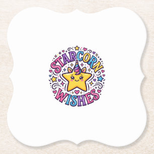 Unicorn Starcorn Wishes Commercial Print on Demand Paper Coaster