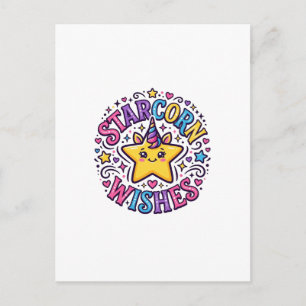 Unicorn Starcorn Wishes Commercial Print on Demand Postcard