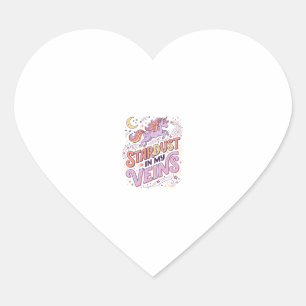 Unicorn Stardust in My Veins Whimsical Merch Desig Heart Sticker