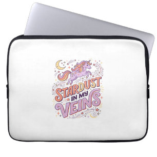 Unicorn Stardust in My Veins Whimsical Merch Desig Laptop Sleeve