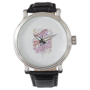 Unicorn Stardust in My Veins Whimsical Merch Desig Watch