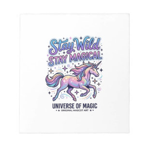 Unicorn Stay Wild Stay Magical Commercial Typograp Notepad