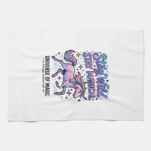 Unicorn Stay Wild Stay Magical Commercial Typograp Tea Towel
