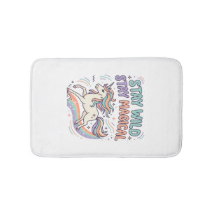 Unicorn Stay Wild Stay Magical Trendy Product Grap Bath Mat