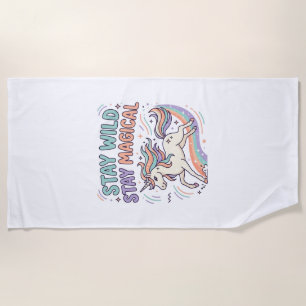 Unicorn Stay Wild Stay Magical Trendy Product Grap Beach Towel