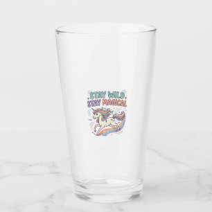 Unicorn Stay Wild Stay Magical Trendy Product Grap Glass