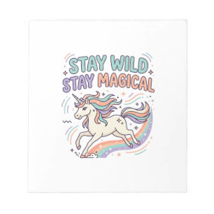 Unicorn Stay Wild Stay Magical Trendy Product Grap Notepad