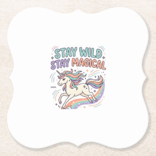 Unicorn Stay Wild Stay Magical Trendy Product Grap Paper Coaster