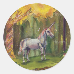 Unicorn stckers classic round sticker