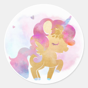 Unicorn Sticker Birthday Favor Sticker Tag Pastel