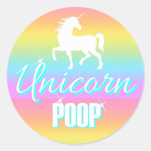 Unicorn Stickers, Unicorn Poop, party favours Classic Round Sticker
