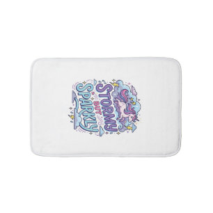 Unicorn Stormy but Sparkly Retro Style Cute Gift D Bath Mat