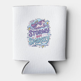 Unicorn Stormy but Sparkly Retro Style Cute Gift D Can Cooler