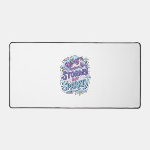 Unicorn Stormy but Sparkly Retro Style Cute Gift D Desk Mat