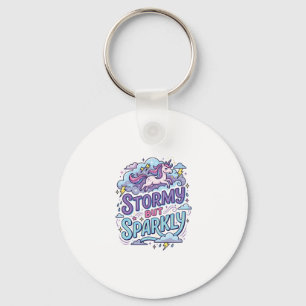 Unicorn Stormy but Sparkly Retro Style Cute Gift D Key Ring
