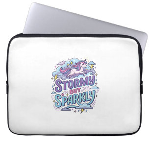 Unicorn Stormy but Sparkly Retro Style Cute Gift D Laptop Sleeve