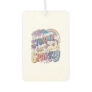 Unicorn Stormy but Sparkly Whimsical Merch Design_ Car Air Freshener