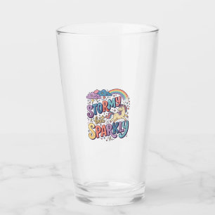 Unicorn Stormy but Sparkly Whimsical Merch Design_ Glass