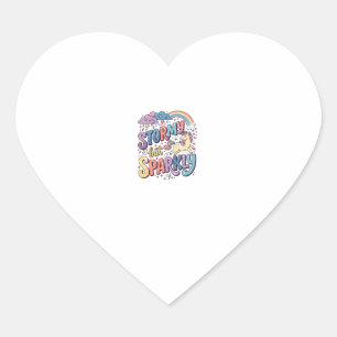 Unicorn Stormy but Sparkly Whimsical Merch Design_ Heart Sticker