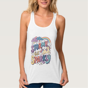 Unicorn Stormy but Sparkly Whimsical Merch Design_ Singlet