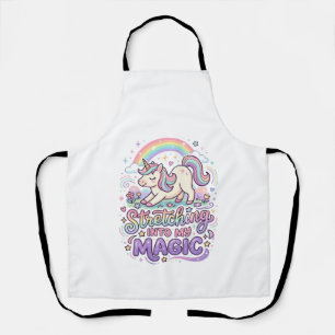Unicorn Stretching Into My Magic Bold Typography S Apron