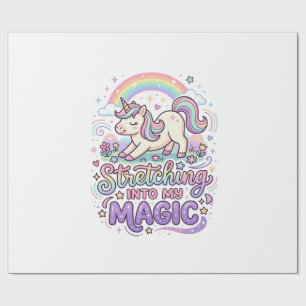 Unicorn Stretching Into My Magic Bold Typography S Wrapping Paper
