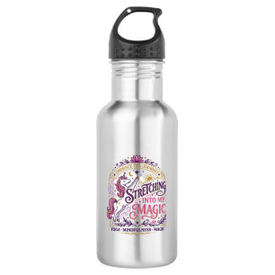 Unicorn Stretching Into My Magic Stylish White Bac 532 Ml Water Bottle